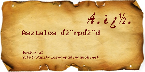 Asztalos Árpád névjegykártya