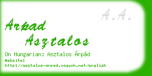 arpad asztalos business card